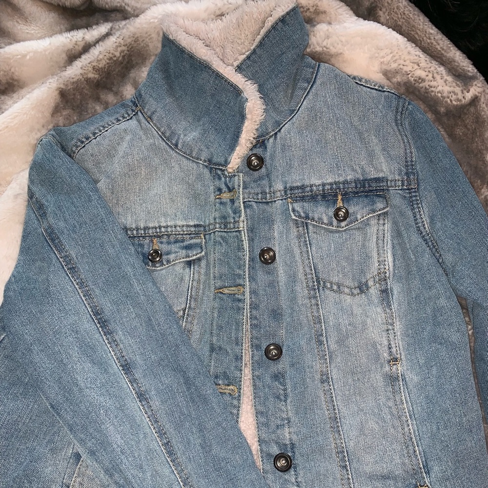 Fuzzy Jean Jacket
